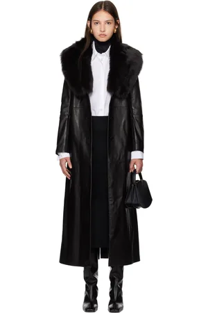 Nour Hammour Brown Dakota Leather Coat