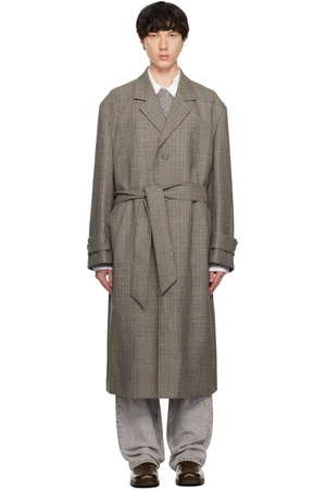WOOYOUNGMI Beige Check Belted Single Coat
