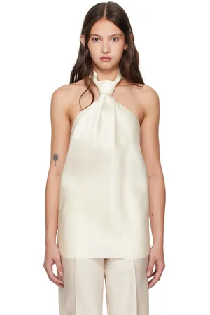 Gia Studios Off-White Tie Knot Tank Top