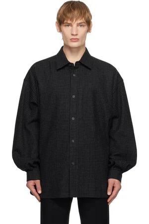 WOOYOUNGMI Black Wool Check Shirt
