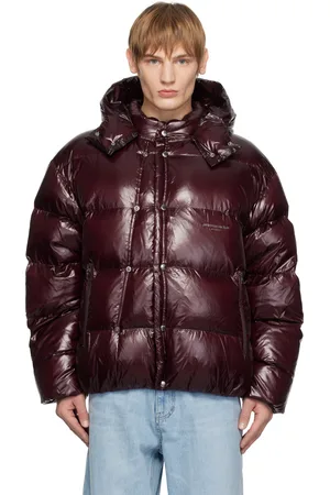 WOOYOUNGMI Burgundy Hood Goose Down Jacket