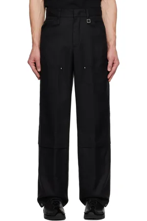 WOOYOUNGMI Black Double Knee Wool Cargo Pants