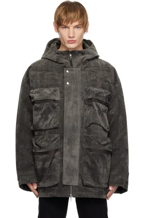 WOOYOUNGMI Gray 3D Pocket Hooded Jacket