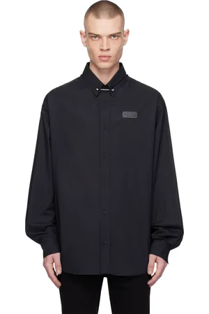 VERSACE Black Piercing Relaxed-Fit Shirt
