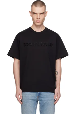 VERSACE Black Logo Line Goth T-shirt