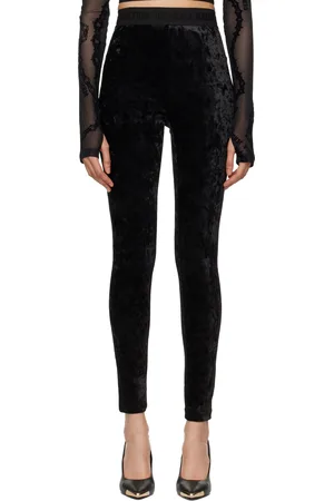 VERSACE Black Velvet Leggings