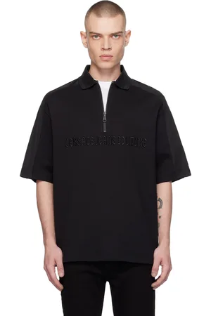 VERSACE Black Logo Goth Polo