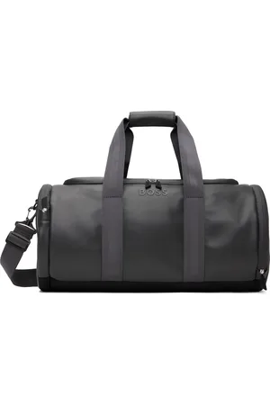 HUGO BOSS Gray Holdall Faux-Leather Duffle Bag
