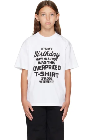 Vetements Kids White Overpriced Birthday T-shirt