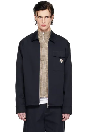 Moncler Navy Cotton Gabardine Zip-Up Jacket