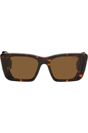 Prada Brown Thick Cat Eye Acetate Sunglasses