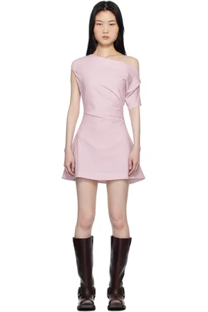 Frankies Bikinis Pink Roslyn Off Shoulder Minidress