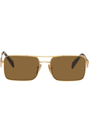 Prada Gold Angular Metal Sunglasses