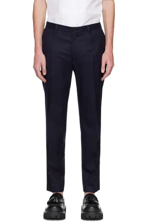 Dolce & Gabbana Navy Tailored Flannel Trousers