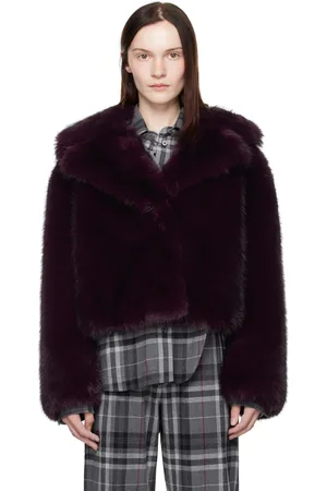 Stand Studio Purple Samara Faux-Fur Jacket