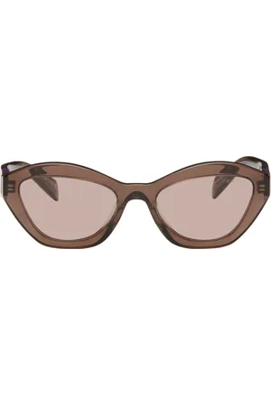 Prada Brown Angular Butterfly Acetate Sunglasses