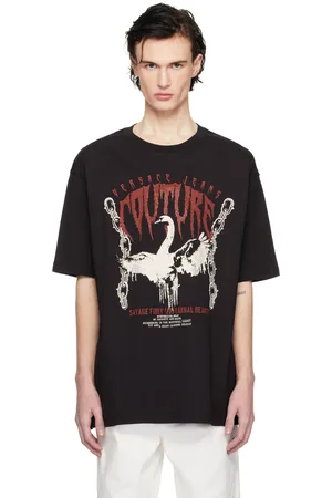 VERSACE Black Swan Chain T-shirt