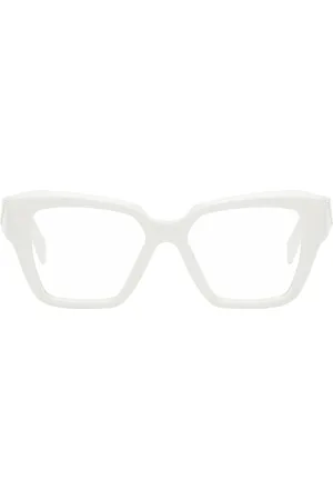 Prada White Cat Eye Acetate Glasses