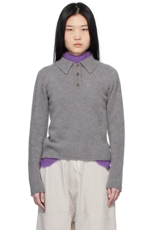 THE ELDER STATESMAN Gray Fitted Polo