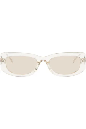 Prada Silver Rectangular Acetate Metal Logo Sunglasses