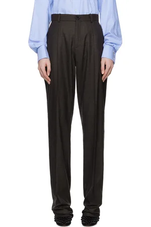 Marie Adam-Leenaerdt Brown Classic Slim Wool Trousers