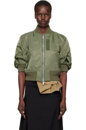 SACAI Khaki Nylon Twill Bomber Jacket