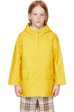 Burberry Kids Yellow Check Cotton Reversible Jacket