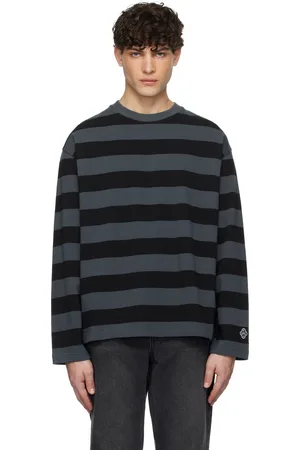UNIFORM Gray & Black Striped Border T-Shirt