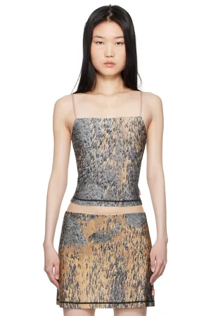 Diesel Beige & Gray T-Hop-P2 Tank Top
