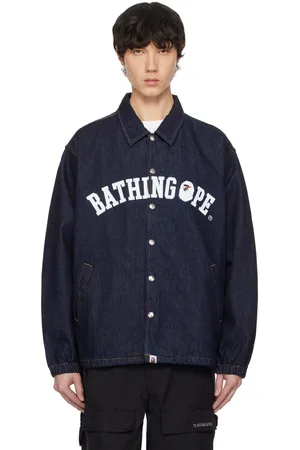 BAPE Blue Relaxed Fit Coach Denim Jacket