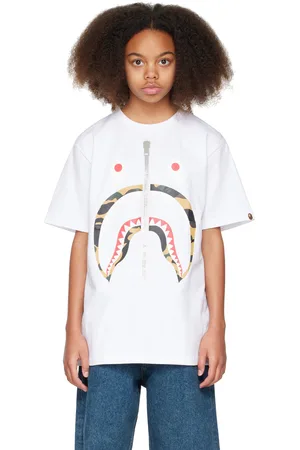 BAPE Kids White 1st Camo Shark T-shirt