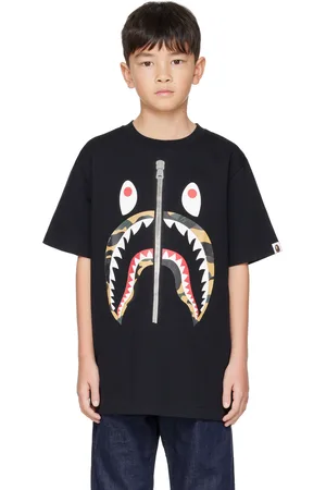 BAPE Kids Black 1st Camo Shark T-shirt