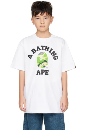 BAPE Kids Woodland Camo College T-shirt