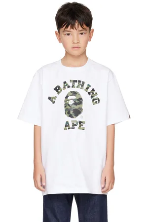 BAPE Kids White 1st Camo College T-shirt