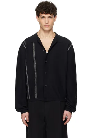 COMMAS Yarn Stripe Collared Cardigan