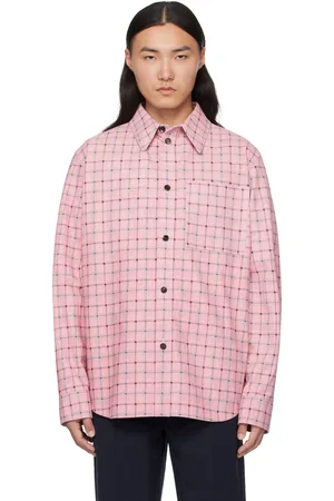 Bottega Veneta Pink Printed Leather Shirt