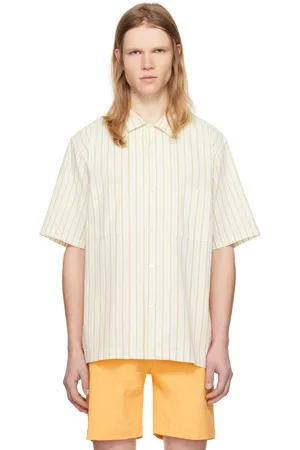 Pilgrim White & Yellow Johnny Stripe SS Shirt