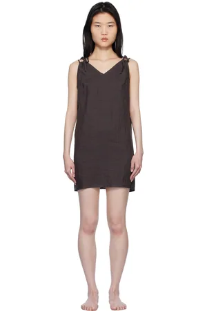 Deiji Studios Brown & Blue Looped Minidress