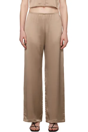 Leset Brown Barb Wide Leg Lounge Pants