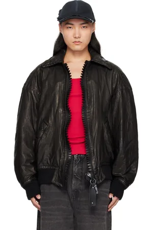 Maison Mihara Yasuhiro Backlash Smooth Big Zip Leather Jacket