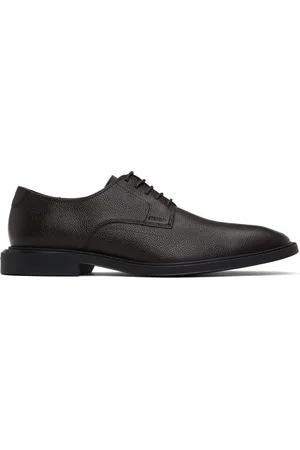HUGO BOSS Brown Grained Leather Derbys