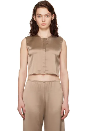 Leset Brown Barb Crewneck Vest