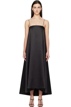 Rohe Black Voluminous Satin Evening Maxi Dress