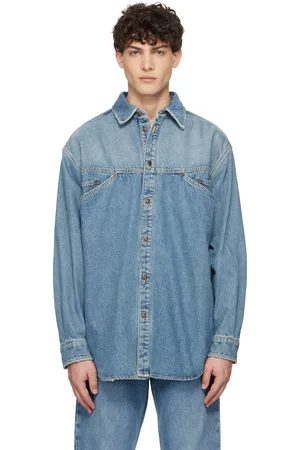 Moschino Laurel Crown Emblem Denim Shirt