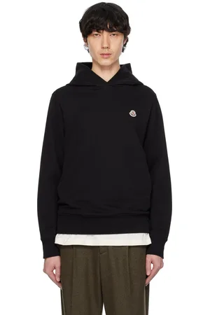 Moncler Black Logo Patch Cotton Hoodie