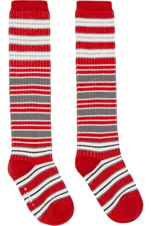 Marni Red & White Striped Cotton Socks