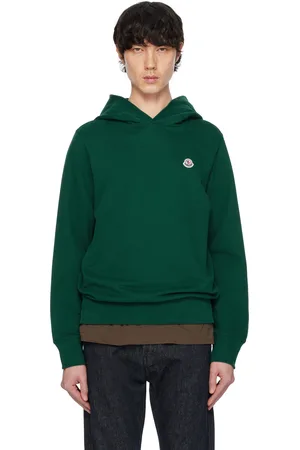 Moncler Green Logo Patch Cotton Hoodie