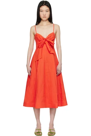 ZIMMERMANN Red Crush Tie Front Midi Dress