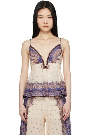 ZIMMERMANN Beige & Purple Maxine Plunge Camisole