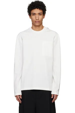 Jil Sander White Logo Flag Long Sleeve T-shirt